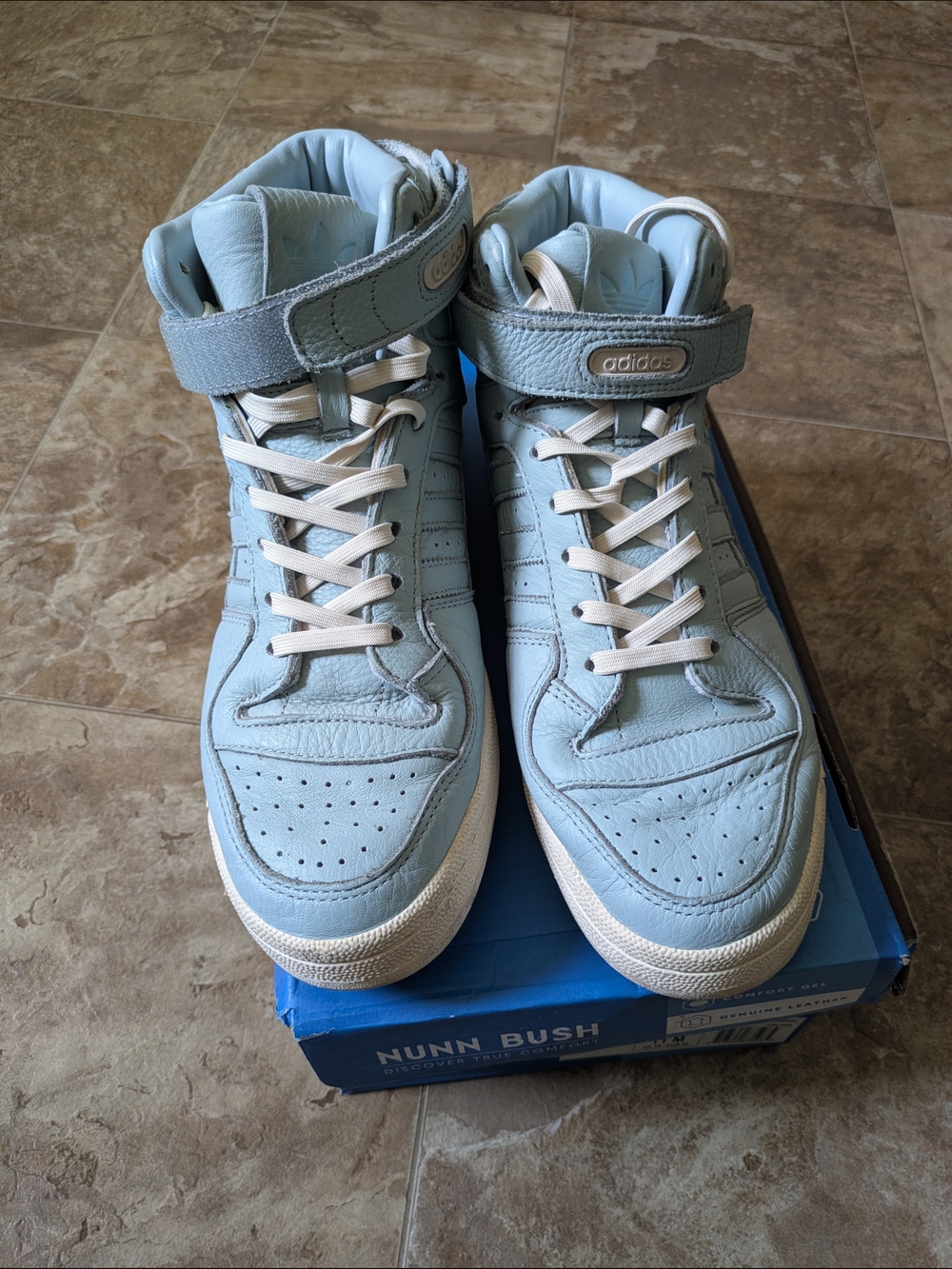Adidas Forum Mid Refined Light Blue High Top Sneakers